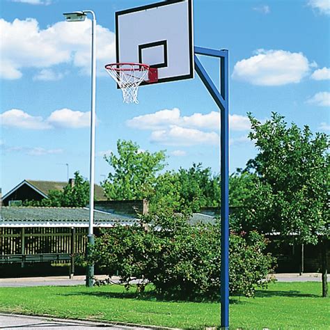 Harrod Sport Socketed Basketball Goals With Steel Practice Backboard Set