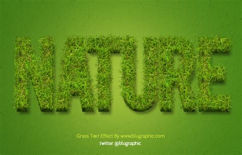 Grass Text Effect Action Psd Atn