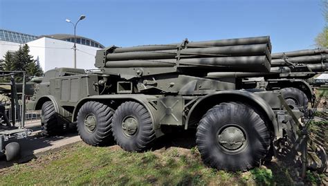 Soviet Multiple Rocket Launcher System Bm 27 Uragan On Shassis Zil 135