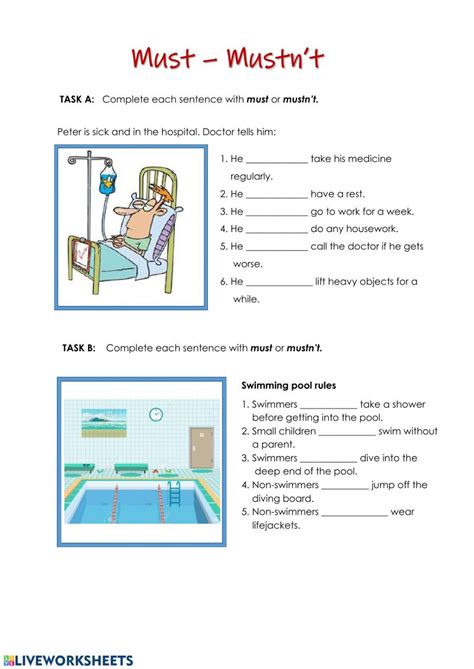 Must Or Mustn T Ficha Interactiva English Grammar Tenses Teaching