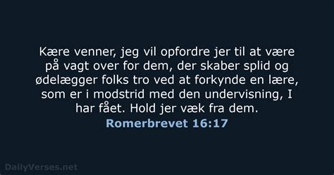 Den 11 December 2018 Dagens Bibelvers Romerbrevet 16 17