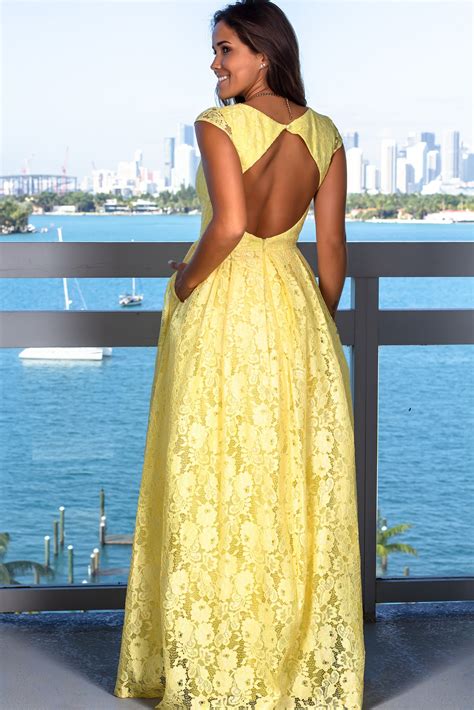 Yellow Lace Maxi Dress Maxi Dresses Saved By The Dress