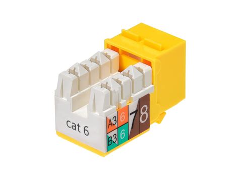 Monoprice Cat6 Punch Down Keystone Jack Yellow