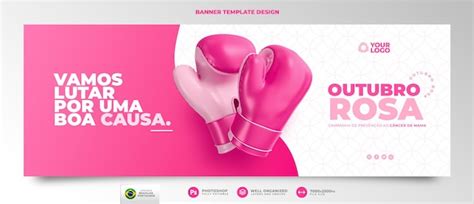 Banner Para Octubre Rosa En Render 3d Para Campaña Contra El Cáncer De