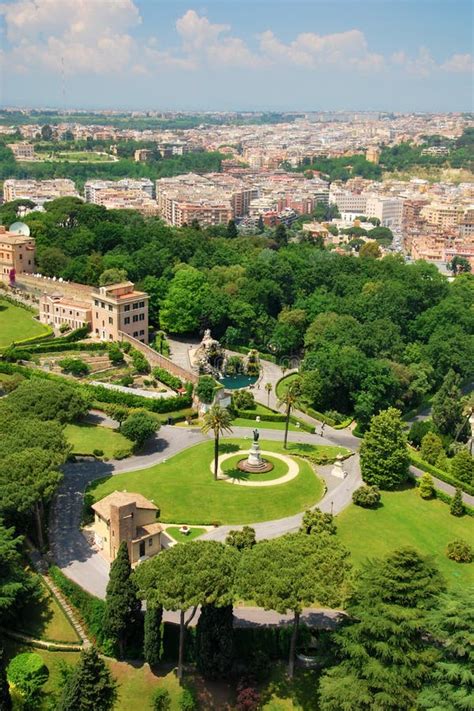 Aerial View of Vatican Gardens, Rome Stock Photo - Image of aerial ...