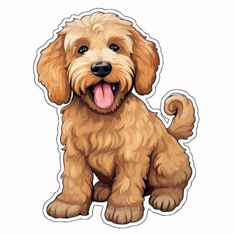 Un Dibujo De Un Perro Con La Lengua Fuera Vector Premium