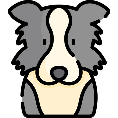 Border Collie Kawaii Lineal Color Icon