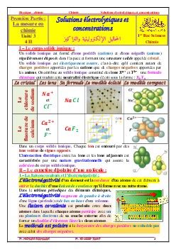 La Concentration Et Les Solutions Lectrolytiques Cours Alloschool