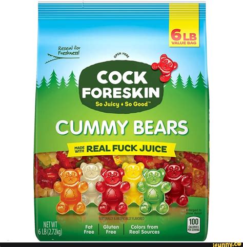 Al Bar VALUE BAG COCK FORESKIN So Juicy So Good CUMMY BEAR REAL FUCK JUICE Fat Gluten Colors
