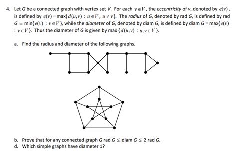 Solved Let G Be A Connected Graph With Vertex Set V For Chegg