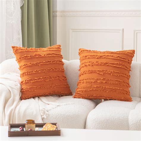 UlikTree Linen Throw Pillow Covers 2 Pack - Cushion Cover for Sofa Couch Decorative Square ...