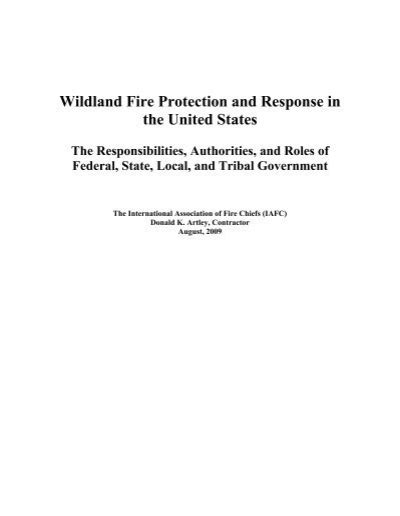 Wildland Fire Protection And Response In The United States