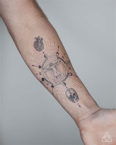 Da Vinci Anatomical Heart Tattoo