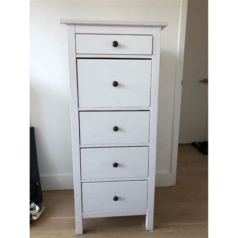 Ikea Hemnes Tall Narrow White Dresser - AptDeco