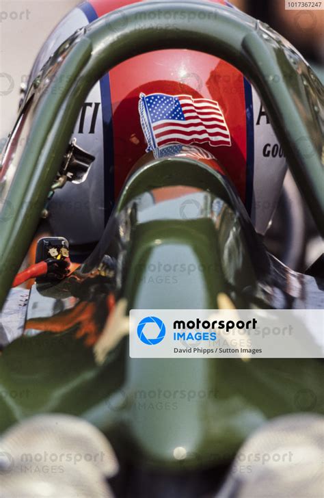 The American Flag Proudly Displayed On Mario Andretti S Helmet