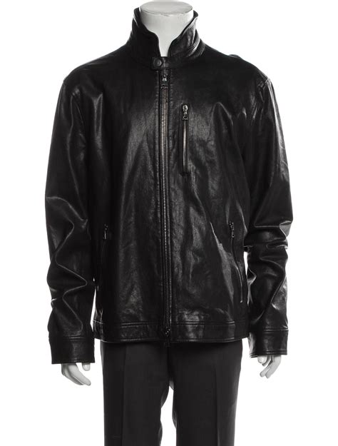 John Varvatos Lambskin Moto Jacket Black Outerwear Clothing