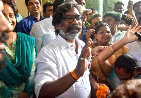 Former Jharkhand Cm Jmm Leader Hemant Soren After Being Released On