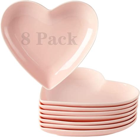 Omaykey 63 Inch Porcelain Dessert Plates Heart Shaped