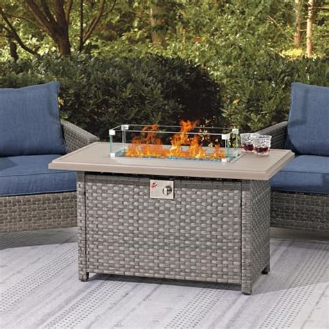 Amazon SUNSITT Outdoor Fire Pit Table 43 Inch Wicker Propane Fire