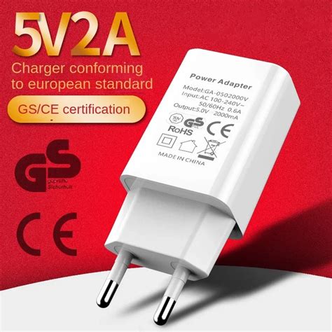 5V 2A Eu Plug Adapter Usb Wall Charger Voor Samsung Iphone Xiaomi