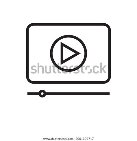 Play Button Outline Icon Vector Illustration Stock Vector Royalty Free