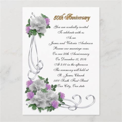 50th Anniversary Vow Renewal 50th Wedding Anniversary Invitations Vow