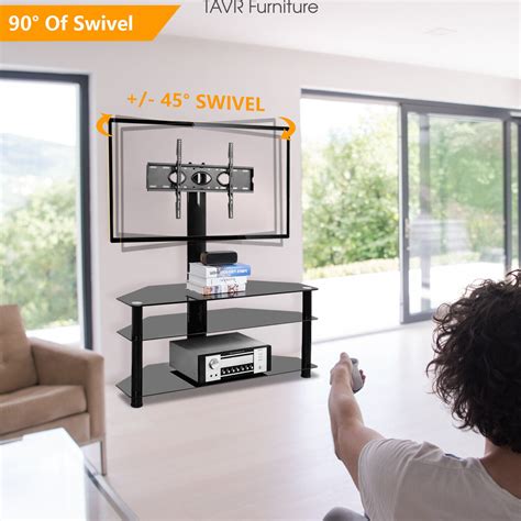 TAVR Universal TV Stand With Swivel Mount For 32 To 70 Inch Flat TVs