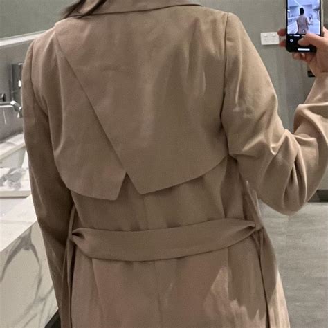 ASOS Warm Nude Beige Coloured Minimal Long Trench Depop