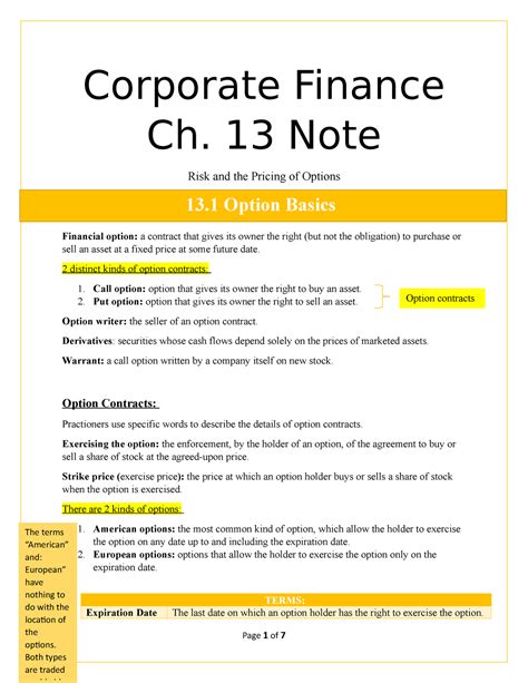 Corporate Finance Ch 13 Note - Corporate Finance Ch. 13 Note Risk and