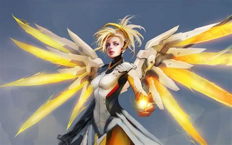 Papel de parede para celular Overwatch Videogame Misericórdia