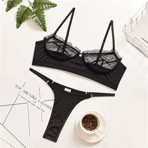 Soft Cup Transparent Lace Bra Set Las Lingerie Australia