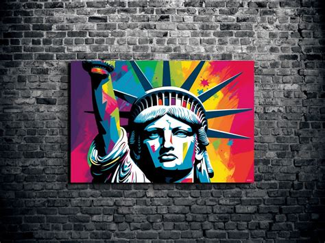 Statue of Liberty Wall Art, Pop Art Style Home Décor, Colorful ...