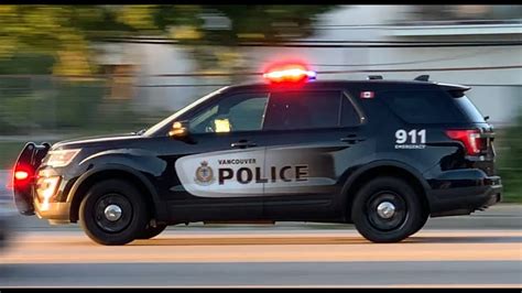 Engine Roar Vancouver Police Ford Explorer Responding On Hastings