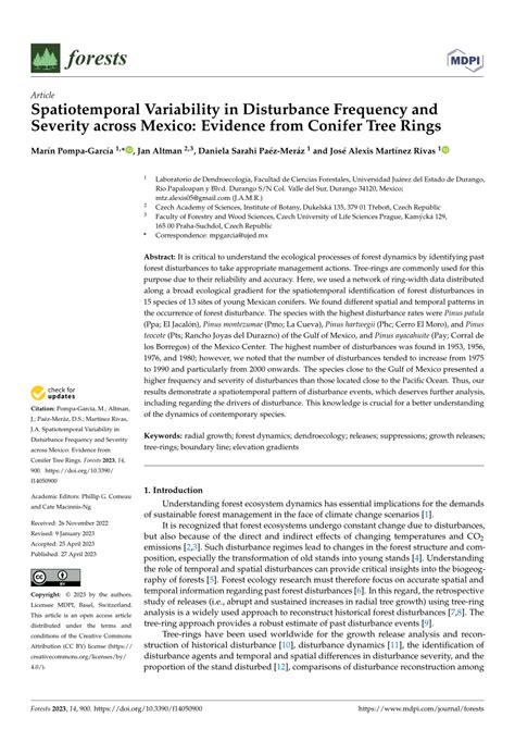 PDF Spatiotemporal Variability In Disturbance Frequency And Severity