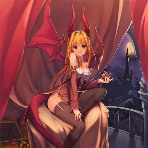 Anime Girl With Red Dragon