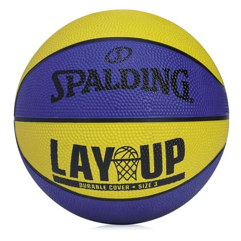 Mini Bola Basquete Spalding Lay Up Baby Unissex Amarela Azul