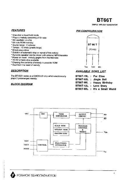 BT66T-02L datasheet(1/3 Pages) ETC1 | SIMPLE MELODY GENERATOR