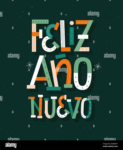 Happy New Year in Spanish modern typography design Stock Vector Image ...