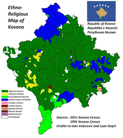 Ethno-Religious Map of Kosovo - Maps on the Web Eastern Orthodox ...