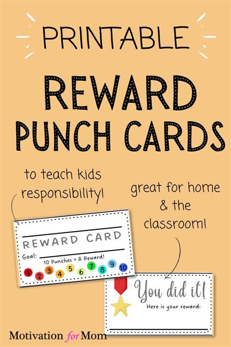 Printable Reward Punch Cards for Kids – Motivation for Mom | Educação ...