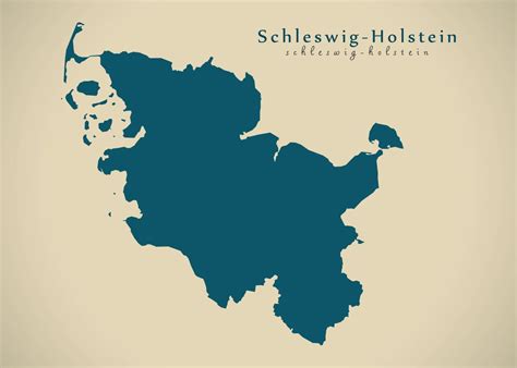 Schleswig Holstein Map Poster By Ingo Menhard Displate