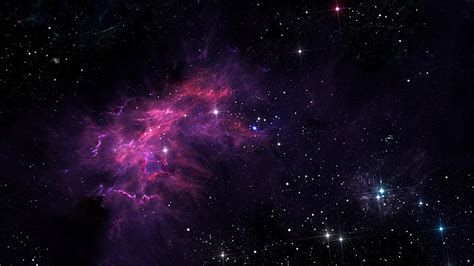 Pink Purple Stars Glitter Planet Black Sky HD Galaxy Wallpapers | HD ...