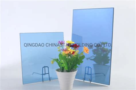 4mm 5mm 6mm Dark Blue Reflective Glass Float Glass Building Glass