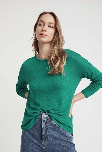 Malachite Drop Shoulder Long Sleeve Womens Long Sleeve Tops Witchery