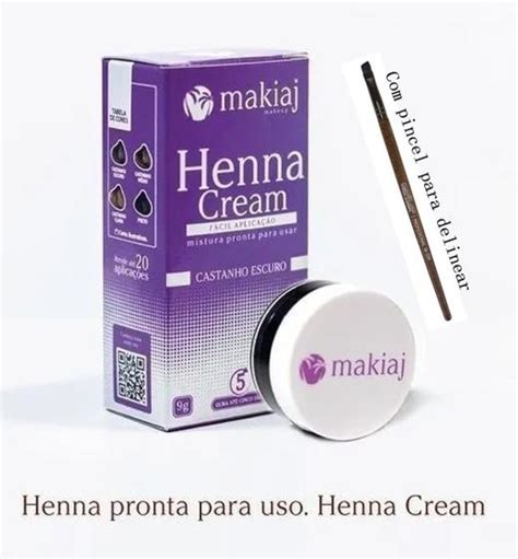 Henna Pronta Em Creme Sobrancelhas Efeito Natural Makiaj Cream