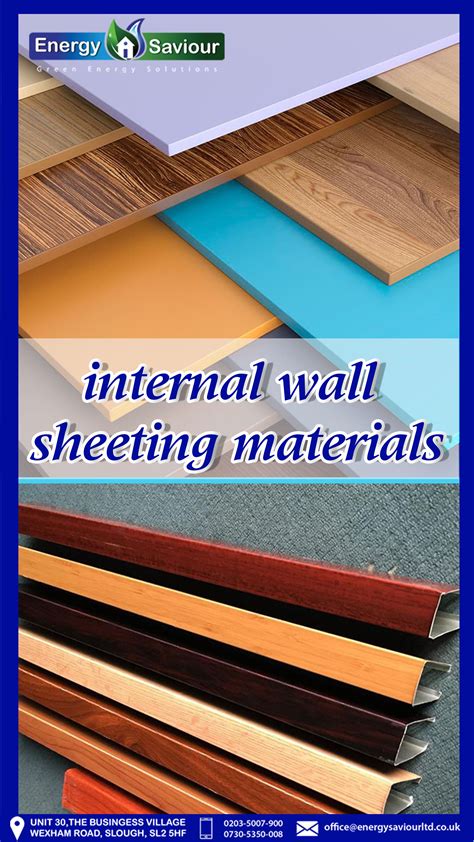 Your internal wall lining could be: 3D panels, plasterboard, timber boards, timber panels ...