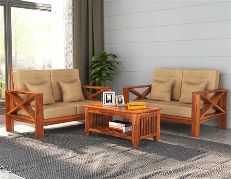 Dream Look Furniture Solid Sheesham Wood Seater Sofa Set For Living