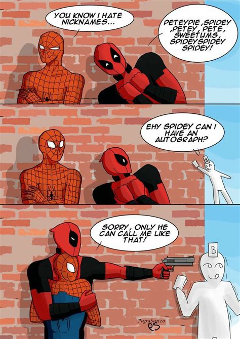 Pin By Madison George On Spideypool Deadpool And Spiderman Spideypool Comic Deadpool X Spiderman