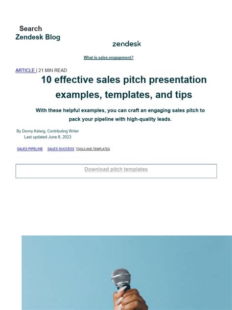 10 Sales Pitch Presentation Examples And Templates Zendesk Pdf