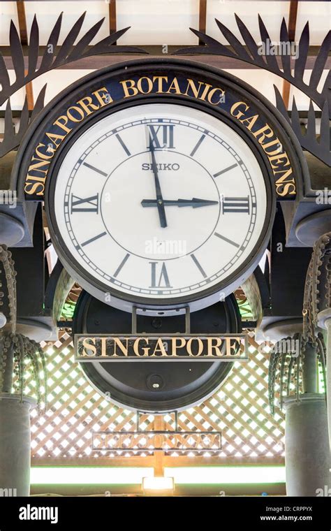 South East Asia, Singapore, Singapore Botanical Gardens, Ornate Clock ...